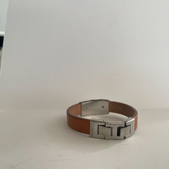 Fossil Love Always and Forever Brown Leather Bangle Bracelet Friendship College - Picture 6 of 8